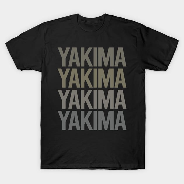 Gray Text Art Yakima T-Shirt by flaskoverhand